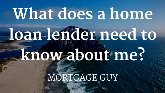 What does a mortgage lender need to know about me?